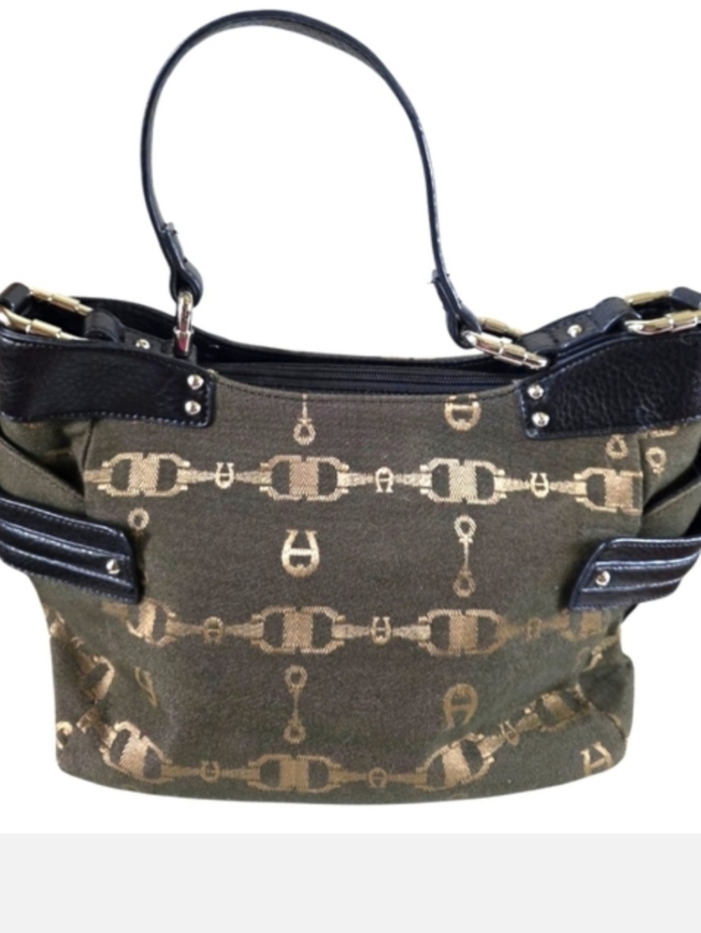 VEUC Etienne Aigner Black and Brown Shoulder Bag - Picture 2 of 13